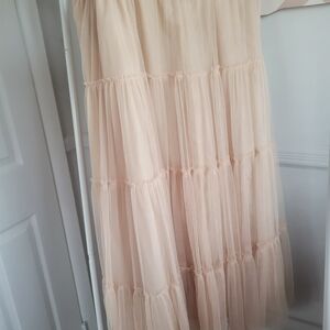 Forever 21 Blush Tiered Maxi Skirt